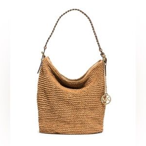Michael Kors “Lola” Raffia Shoulder Bag